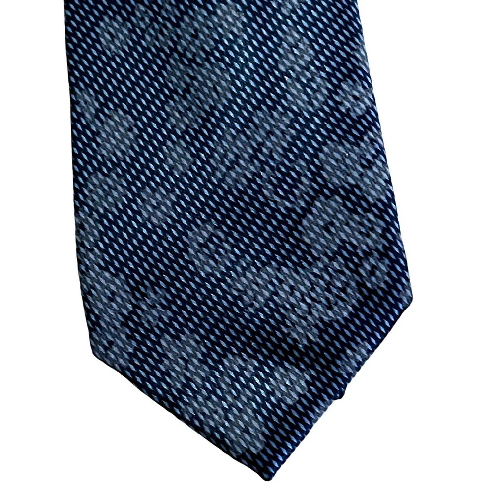 2pc Set J Ferrar Narrow Epic Indigo Floral Stripe Tie & Express Pocket Square